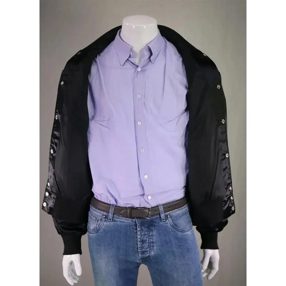 Holyfield vs. Holmes 1992 Caesars Palace Vintage Black Satin Bomber Jacket XL - Picture 7 of 8